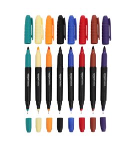 Alternative view of Amazon Basics Dual Tip Permanent Markers, Bullet Tip and Ultra Fine Tip, 8-Pack, Assorted