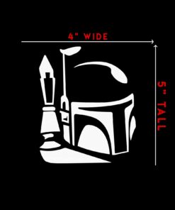 Boba Fett Helmet Sticker Decal Notebook Car Laptop 4" x 5" (White) 10 51RDoagsTLL