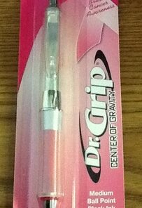 PILOT Dr. Grip Center of Gravity - Breast Cancer Awareness Refillable & Retractable Ballpoint Pen, Medium Point, Pink Barrel, Black Ink, Single Pen (36192) Silver/Pink 21 51RNHDmEF1L 2