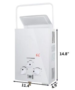 TC-Home Portable 6L Water Heater Tankless LPG 1.6 GPM Propane Gas Outdoor Digital Display Instant Hot Water Heater 12 51ROtp5AraL