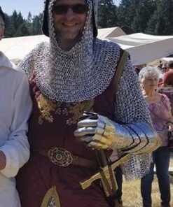 THOR INSTRUMENTS Medieval Articulated Gauntlets with Brass Accents Rustic Vintage Home Decor Gifts Silver 15 51RRE4qY6L