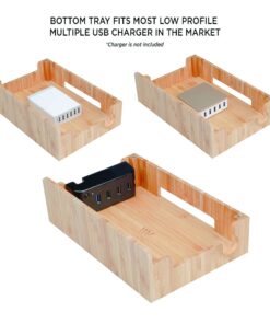 MobileVision Bamboo Charging Station & Multi Device Organizer Slim Version for Smartphones, Tablets, and Laptops Slim Stand Only 31 51RVC8v RVL