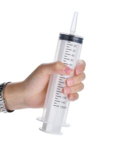 3 Pcs 150ml Large Syringes, Sterile and Individual Sealed, Easy to Use and Clean, Plastic Garden Syringe for Liquid, lip Gloss, Paint, Epoxy Resin, Oil, Watering Plants, Refilling 150 ml syringes only 22 51Rg6kHxCWL