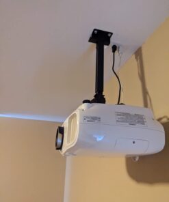 Henxlco Universal Projector Mount Wall or Ceiling Bracket with Adjustable Height and Extendable Arms Tilt DLP LCD Projection Mount for Home and Office Different Size Projector (Black) Black 26 51RnNe9TzcL