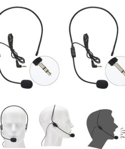 HUACAM Set of 2 Headset Microphone, Flexible Wired Boom for Voice Amplifier,Teachers, Speakers, Coaches, Presentations, Seniors and More 15 51RozBGFNLL
