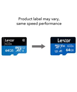 Lexar High-Performance 633x 64GB microSDXC UHS-I Card w/ SD Adapter, C10, U3, V30, A1, Full-HD & 4K Video, Up To 100MB/s Read, for Smartphones, Tablets, and Action Cameras (LSDMI64GBBNL633A) Single 18 51RqD9S5sS