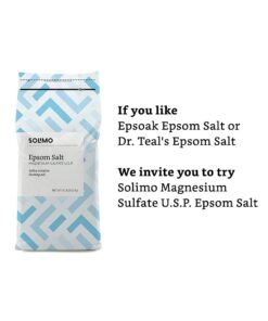 Amazon Brand - Solimo Epsom Salt Soak, Magnesium Sulfate USP, Unscented, 8 Pound, Pack of 3 8 Pound (Pack of 3) 20 51S0UqsN4L