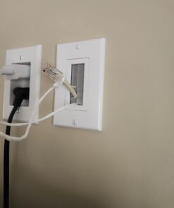 GE Brush Wall Plate, Cable Pass Through Insert, Single Gang, for in-Wall Installation of Cables and Wires, HDTV, HDMI, Coax, Speaker Wire, Home Theatre Systems, White, 35285 1 Pack 26 51S1qfxbY9L