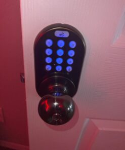 MiLocks TKK-02AQ Digital Door Knob Handle Lock with Electronic Keypad - Keyless Entry Smart Door Lock with Adjustable Latch Locks, Audible Tones for Interior Front Doors & More, Antique Brass 21 51S49zYopxL