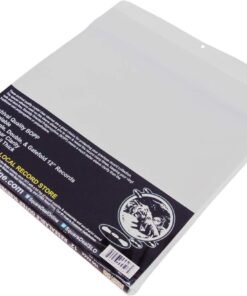 Alternative view of (100) 12" Resealable Record Outer Sleeves - Super Clear Premium 2 Mil Thick Archival Quality BOPP - 12-3/4" x 12-3/8" + 1-1/2" Flap #12SB02RS