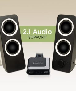 IOGEAR 2-Port USB HDMI Cabled KVM Switch - 1920 x 1200 60Hz - Hotkey or Remote Button Switch - 2.1 Stereo - USB 2.0 Mouse Port Can Be Used As USB Hub and USB Peripheral Sharing - Mac / Win - GCS62HU 11 51SH5YowIBL