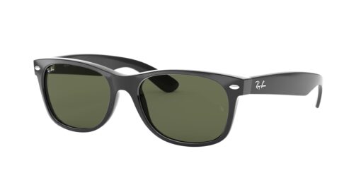 Ray-Ban RB2132 New Wayfarer Mirrored Sunglasses Black/G-15 Green