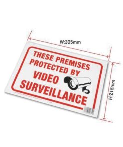 Alternative view of Hy-Ko Products 20619 Surveillance Plastic Sign 8.5" x 12" Red/White