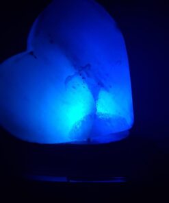 Himalayan Glow 944AC-1 Multicolor, Pink Night Light, Hand Crafted Need Wooden Base, USB Plug & Adapter, Salt Lamp Bulb, 4-5 LBS, Choice Heart Salt Lamp 37 51SdglDrNFL 1