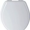 MAYFAIR 848SLOWB 000 Toilet Seat will Slow Close, Never Loosen and Easily Remove, ROUND, Durable Enameled Wood, White 41 51SiBp2Ku L