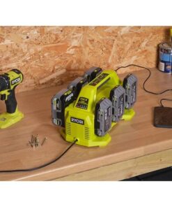 RYOBI P135 18V One+ 6 Port Lithium Ion Battery Supercharger (18V Batteries Not Included/Charger Only) 15 51SiZqBYdlL