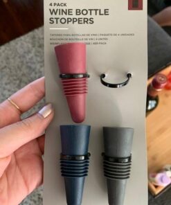 Rabbit W6121 Bottle Stoppers, Set of 4, Multicolor Bottle Stopper 28 51SlsvI4o0L