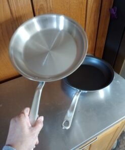 Made In Cookware - 10 Piece Stainless Steel Pot and Pan Set - 5 Ply Clad - Includes Stainless Steel Frying Pans, Saucepans, Saucier and Stock Pot W/Lid - Professional Cookware - Made in Italy 10-Piece (Stainless Steel) 58 51SlzYsKOaL