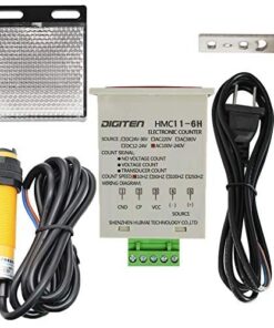 Alternative view of DIGITEN 0-999999 Digital LED Counter +PhotoElectric Switch Sensor +Reflector Automatic Conveyor Belting 100-240VAC 6 Digits Mini Customer Traffic Counter Electronic Totalizer