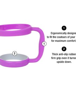 F-32 Handle - 19 COLORS - 30oz Size - Compatible with 30 oz YETI and 30 oz. OZARK TRAIL Tumbler Travel Mug (30OZ, COOL PURPLE (PINKISH PURPLE)) 30ozCool Purple (Pinkish Purple) 30.0 ounces 23 51SmlYzQ5WL