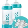 Bare Air-Free 8oz Twin + 2 Nipples by Bittylab. Perfe-Latch (breastfed Babies) & Easy-Latch (Babies fed with Baby Bottles). Cuts Down on Reflux, Colic, Gas, Fuss & Sleep Troubles. Easy Instructions. 28 51So2Ru1VML