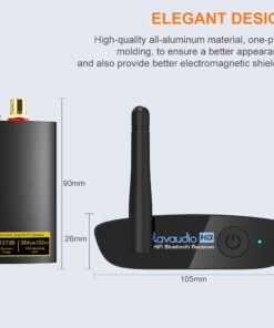1Mii HiFi Bluetooth 5.0 Music Receiver for Home Stereo with LDAC, Bluetooth Audio Adapter with Audiophile DAC aptX HD, RCA Optical Output for AV Receiver or Stereo Amplifier - Lavaudio DS200Pro Black 28 51Sodq l0S