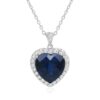 Amanda Rose Collection Heart of the Ocean Pendant Necklace in Sterling Silver (12ct tw) 18 Inch Sterling Silver Chain |Lab Created Ruby or Lab Created Sapphire | Gifts for women Created Blue and White Sapphire 22 51TBfLXZJAL
