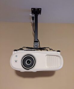 Henxlco Universal Projector Mount Wall or Ceiling Bracket with Adjustable Height and Extendable Arms Tilt DLP LCD Projection Mount for Home and Office Different Size Projector (Black) Black 27 51TCxzEWcYL