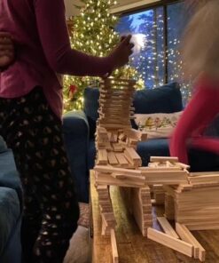 MindWare KEVA Contraptions 400 Plank Wooden Building Blocks Set - Ball Maze and Ball Run – 400 Precision Cut Wooden Planks, 2 KEVA Balls and Idea Book 23 51TFdVpaMXL