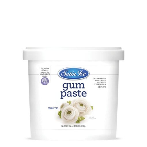 Satin Ice White Gum Paste, Vanilla, 2 Pound 2 Pound (Pack of 1)