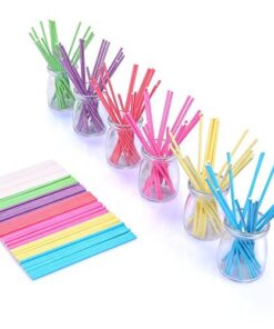210ct 6 inch Colored Lollipop Sticks 7 Colors for Cake Pops Apple Candy (Rose-red, Blue, Yellow, Purple, Green, Watermelon Red, White) 12 51TO3bUaGgL