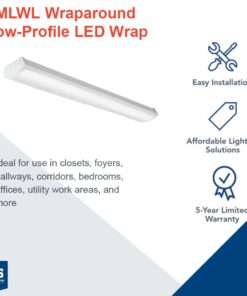 Alternative view of Lithonia Lighting FMLWL 48 840 LED Flush Mount Wraparound Light, 4-Foot, 4000k | Bright White 48-Inch 120V Mount Light