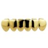 NIV'S BLING | 18k Yellow, Silver, and Rose Gold-Plated Stainless Steel 6 Teeth Grillz | Men and Women Fashion Dental Jewelry Grill | Top, Bottom, Set Yellow Gold 30 51Th8umOTKL