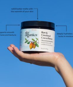 Alternative view of Sky Organics Cocoa Butter for Body, 100% Raw & Unrefined Ultra-Moisturizing Butter to Deeply Hydrate & Condition Skin, Promotes Smooth Skin Tone & Texture, Suitable for Tight or Extra Dry Skin, 16 Oz.