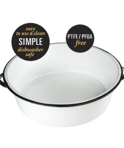 Granite Ware Enamel on Steel Dish Pan with handles, 15-Quart capacity, Speckled White 15 Quart 20 51TsN4Hr2oL