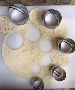 HULISEN Biscuit Cutter Set (5 Pieces/Set), Round Cookies Cutter with Handle, Professional Baking Dough Tools, Gift Package 5 Sizes - Flat 48 51TxqXFPsoL