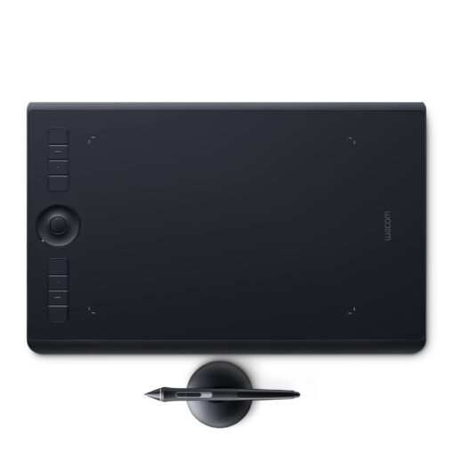 Wacom Intuos Pro Medium Bluetooth Graphics Drawing Tablet, 8 Customizable ExpressKeys, 8192 Pressure Sensitive Pro Pen 2 Included, Compatible with Mac OS and Windows,Black Regular