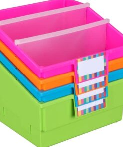 Really Good Stuff Picture Book Library Bins With Dividers - Neon Set Of 4 13 51U4RLyOAL
