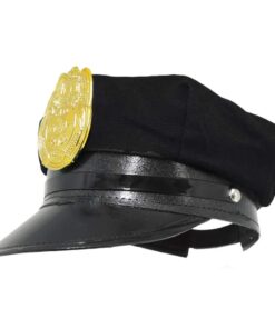 Jacobson Hat Company Police Hat with Bright Gold Plastic Badge One Size Fits Most Black 17 51U4grPHNZL