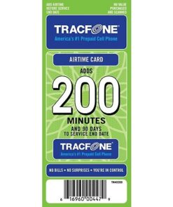 Tracfone 200 Minutes and 90 Days of Service - Refill, Top-Up, Pin Number - Prepaid Cell Phone Plan Airtime (Mail Delivery)