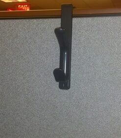 Recycled Cubicle Coat Hook, 2 Hook, Plastic, Charcoal 18 51U6ic0OOL