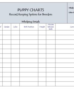 Record Keeping Charts for Breeders 14 51UJb XkZbL