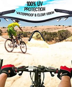 MEKBOK men's polarized sports bike sunglasses with 5 interchangeable lenses for running, golf, fishing, hiking, baseball 13 51ULONINm7L