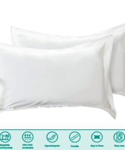 Cotton Metrics Heavy Quality Standard Pillow Shams Set of 2 White 600TC 100% Organic Cotton White Pillow Shams Standard Size 20X26 Decorative Pillow Cover with 2 Inch Flang Standard 20" x 26"+ 2" 10 51UMQZth4mL