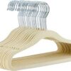 Amazon Basics Kids Velvet, Non-Slip Clothes Hangers, Pack of 30, Baby Size 11.6, Beige 11.6 inches 30-Pack 52 51UMok9FrEL