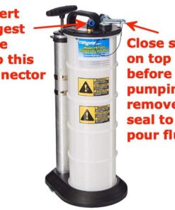 Mityvac 7201 Manual Fluid Evacuator Plus with 2.3 Gallon Reservoir; Evacuates or Dispenses Fluids with Push Button; Evacuate Through The Dipstick Tube 44 51UNFDC2wZL