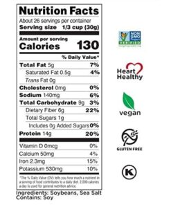 Seapoint Farms Dry Roasted Edamame, Sea Salt, Vegan, Gluten-Free, Kosher, and Non-GMO, Crunchy Snack for Healthy Snacking, 27oz. Jar 1.68 Pound (Pack of 1) 22 51URQUU9LzL