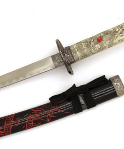 Snake Eye Tactical Highlander Dragon Design Handle Samurai Katana Triple Sword Set w/ Sword Stand Black & Red 9 51USRzdcI5L