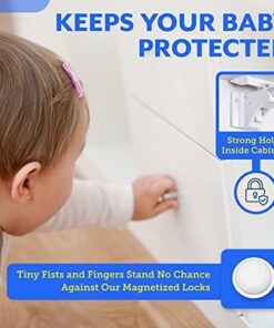 Eco Baby Magnetic Cabinet Locks for Babies - Magnetic Baby Proofing Cabinet Locks, Child Locks for Cabinets Drawers Doors for Back to School - Easy Installation No Tools Required (12 Pack and 2 Keys) 25 51UdjuY07AS