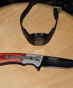 TAC FORCE Spring Assisted Folding Pocket Knife – Black Stainless Steel Drop Point Blade, Brown Wood Handle with Stainless Steel Bolster, Pocket Clip, Tactical, EDC, Rescue - TF-469 43 51UjN3qIWoL